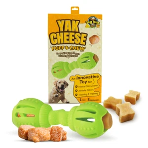 Yak Cheese Puff & Chew, Interactive Chew Toy with 5 Chew Nuggets upto 35 lbs dog - Picture 1 of 11
