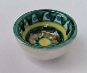 Miniature Mexican pottery Talavera style bowl salt ring holder artist signed - Picture 1 of 7