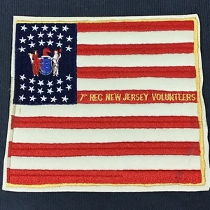 7TH REG NEW JERSEY VOLUNTEERS 6" X 5.5" LARGE IRON ON PATCHES - Picture 1 of 2