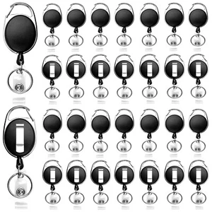30 Packs Heave Duty Badge Reels Retractable with Carabiner Belt Clip and Key ... - Picture 1 of 7