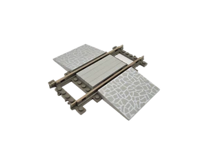 Lego® TRAIN Tracks 9V Railway Level Crossing Track Rail GREY FLAGGING  - Picture 1 of 1