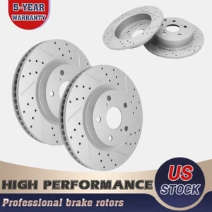 Front And Rear Disc Rotors Fit for 2006 2007 2008 - 2015 2016 2018 Toyota Rav4 - Bild 1 von 6