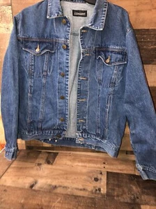 Expressions Blue Jean Denim Jacket Button Down Two Breast Pockets Men's Size M - Picture 1 of 9