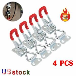 4PCS Metal Toggle Latch Catches Adjustable Lock Clamp Set For Boxes Case NEW