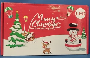 Merry Christmas Holiday Tree LED Snowmen Lights Scene Indoor Decorations - Picture 1 of 3
