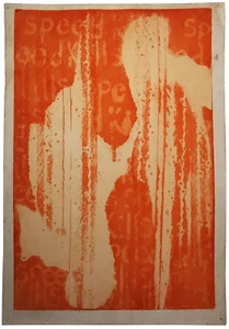 "SPEED KILLS" MID-2OTH C AMERICAN VINT PSYCHEDELIC COLOR SERIGRAPH, W/TYPOGRAPHY - Bild 1 von 12