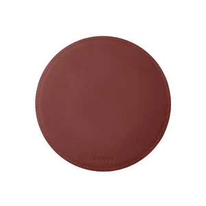 Mouse Pad Rotondo Cuoio Rosso Bordeaux 23x23 - Cuciture Perimetrali Antiscivolo - Foto 1 di 5