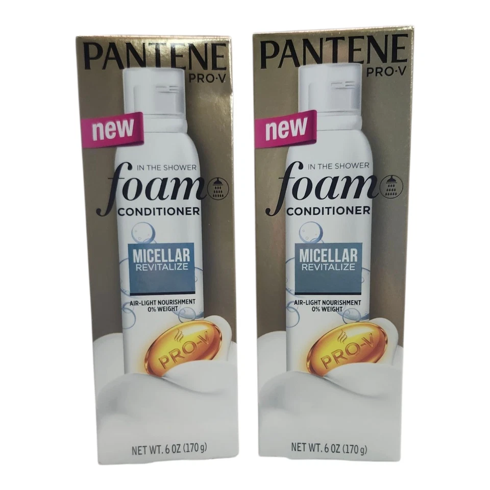 2 Pantene In the Shower Foam Conditioner Micellar Revitalize, 6 Oz New.  - Image 1 of 1