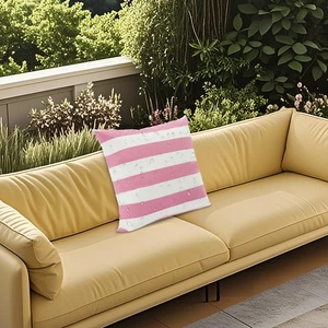 Extremo de Sofá Impermeable, Exterior Cojín Decorativo Impermeable, Rosa+Blanco - Imagen 1 de 19