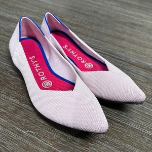 Rothy's The Point Ballet Flats - Women's Shoes - Pink Woven Knit - Size 6.5 - Picture 1 of 7