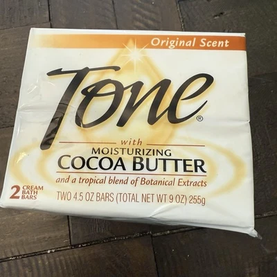 Tone Original Scent Cocoa Butter Cream Bath Bars Soap 2 Pack 4.5 Oz NEW NOS - Image 1 of 4