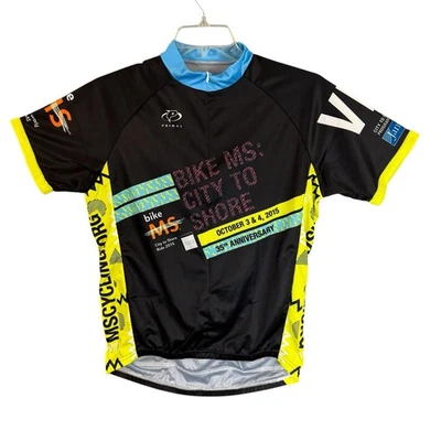 NUEVA Camiseta Primal Para Hombre L Bike MS City to Shore Corte Deportivo Raglán 2015 Negra Foto 1 de 4