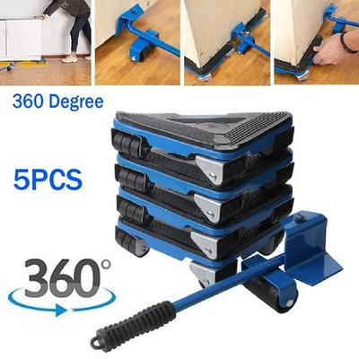 5 tlg Transportroller Set 300 kg Möbelheber Umzughelfer Möbelrollen Möbelrücker - Bild 1 von 4