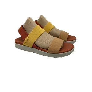 Sandali KEEN donna taglia 10,5 ELLE giallo marrone elastico comodi cinturino posteriore - Foto 1 di 12