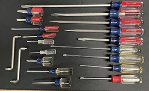 VINTAGE CRAFTSMAN WF 20-TEILIGES KREUZSCHLITZ-FLACHKOPFSCHRAUBENDREHER-SET - USA - Bild 1 von 14