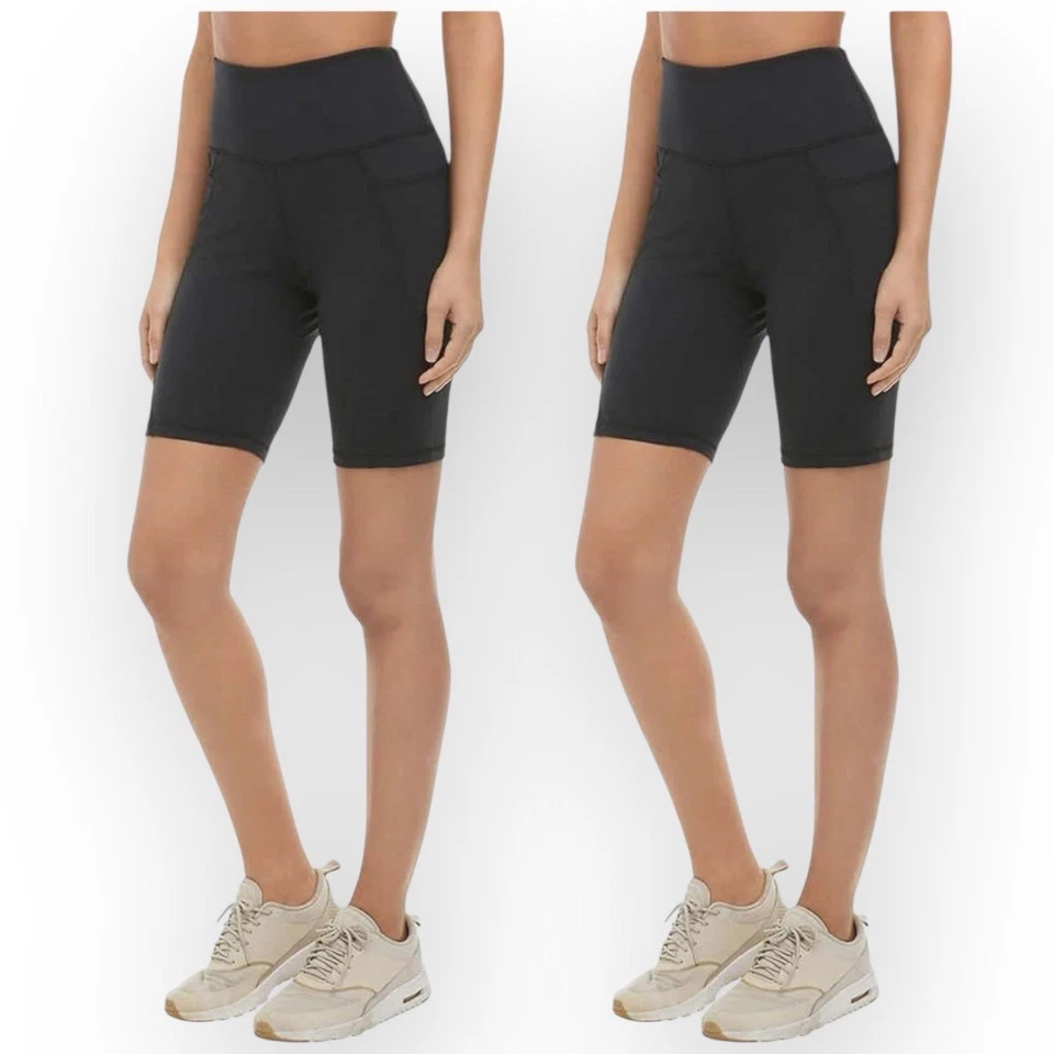 NWT Danskin Women’s 2-Pack Curved Contour Bike Shorts – Black Salt – Size XS W89 - Image 1 of 4
