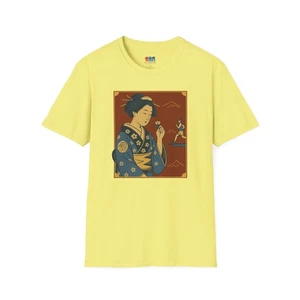 Geisha & Runner Shirt – Vintage Japanese Ukiyo-e Graphic Tee | Retro Art Style - Picture 1 of 25