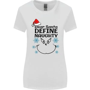 Dear Santa Define Naughty Christmas Funny Womens Wider Cut T-Shirt - Picture 1 of 3