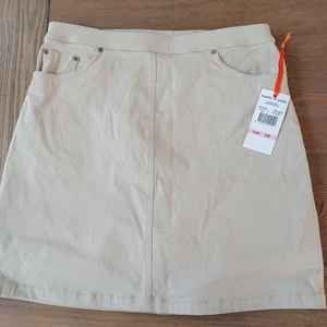 NWT Hearts of Palm Women's Essential Beige Stretch Skort Size 10 - Picture 1 of 2