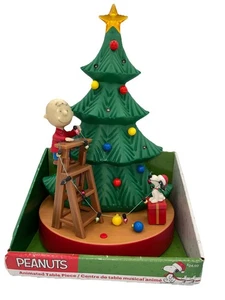 Pieza de mesa animada Peanuts Charlie Brown Snoopy decoración árbol de Navidad - Imagen 1 de 10
