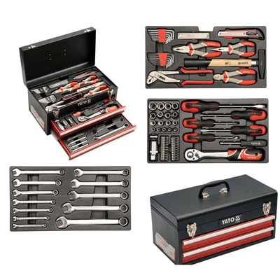 Yato Werkzeugkiste Werkzeugkoffer Werkzeug-Set 80tlg Schlüssel Zangen YT-38951 - Bild 1 von 4