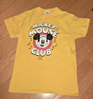 DISNEY UNISEX ADULT Size M MICKEY MOUSE CLUB YELLOW T-SHIRT**EUC** - Image 1 of 4