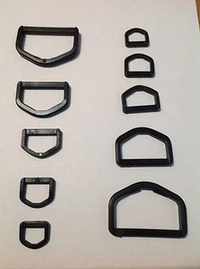 38mm Black Plastic D-Ring Buckles x10 Webbing Strap Loops Pack Durable - Picture 1 of 3