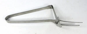 Vintage Stainless Steel Serving Fork Stab and Push Release 2-Pronged Japan - Picture 1 of 4