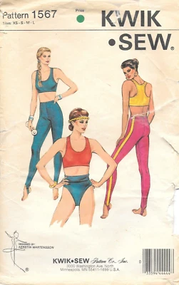 Uncut Kwik Sew Sewing Pattern # 1567 Misses' Sports Bra Trunks Sizes: XS-S-M-L - Image 1 of 3