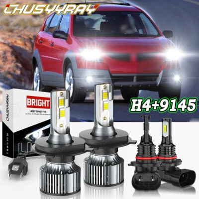 Faro LED + luces antiniebla bombillas 4x para Pontiac Vibe 2003 2004 2005 2006 2007 2008 Foto 1 de 4