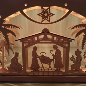 Erzgebirge Christmas Nativity Light Up Arch Germany Decoration Mantle Boxed - Picture 1 of 15