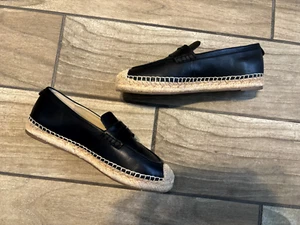 Talla Zapatos mocasines planos de cuero negro 6,5 Sam Edelman Kai alpargata - Imagen 1 de 9