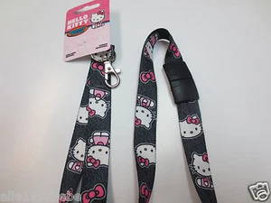   Authentic Sanrio Hello Kitty Breakaway Lanyards / Black Background / New - Picture 1 of 4