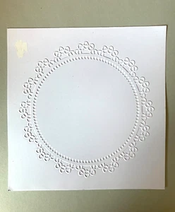Tarjeta/Topper en relieve. Diseño Círculo Encaje Blanco x 4...300gsm. ...(B) - Imagen 1 de 1