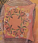 Vintage Crewel Embroidery Kit Dandelions Floral Pillow Bucilla Orange 8375 16"