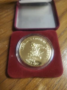 SAM COLT 1873 Commemorative Coin Peacemaker Gun That Won the West NRA Gold Plate - Picture 1 of 3