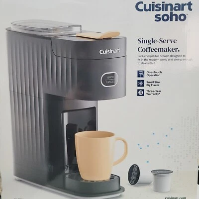 CUISINART Soho Single-Serve Coffeemaker Black SS-7BK Compatible K-Cup Pod 6-12oz - Image 1 of 4