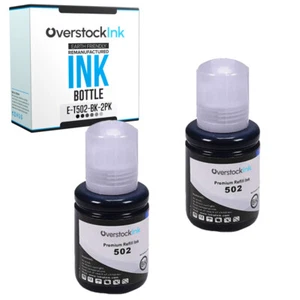 2PK Botellas de tinta de repuesto 502BK para Epson EcoTank ET-2850 ET-2851 ET-2856 - Imagen 1 de 1
