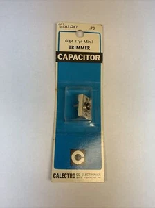 Vintage NOS 60pf 7pf min. Condensador recortador hecho en EE. UU. - Imagen 1 de 4