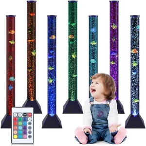 MOONSAY Large LED Fish Lamp Tube - 3.3FT Sensory Bubble Lamp with Moving Fish... - Picture 1 of 6