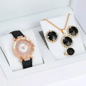 Luxus Damen Uhr Set | Armbanduhr + Schmuck | Quarzwerk | Geschenkidee - Bild 1 von 6