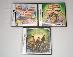 Lot Of 3 Nintendo DS Video Games Cooking Mama Madagascar 2 Spiderwick Chronicles