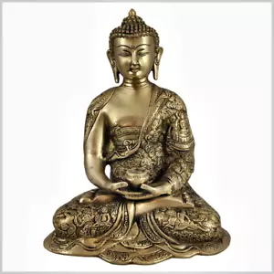 Buddha illuminato ottone 29 cm 6 kg statua di Buddha meditazione Buddha statua di Buddha - Foto 1 di 4