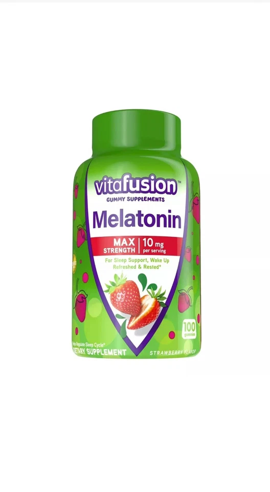 Gomitas de melatonina Vitafusion Max Strength sabor fresa 10 mg Ex:04/2026 Foto 1 de 1