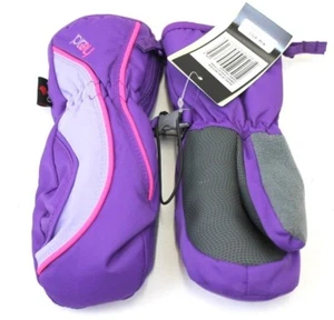 NEW NWT JUNIOR GIRLS SMALL HEAD SKI MITTENS SWEET VIOLET PINK PURPLE SIDE ZIPPER - Picture 1 of 3