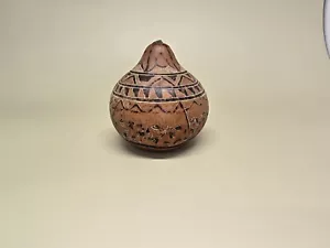 Vintage Peruvian Folk Art Hand Carved Dried Gourd Squash - Picture 1 of 13