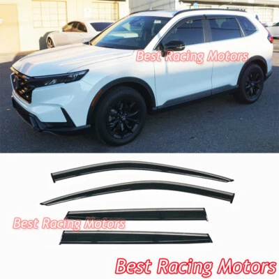 For 2023-2026 Honda CR-V JDM Style Side Window Visors w/ Stainless Steel Trims - Image 1 of 2