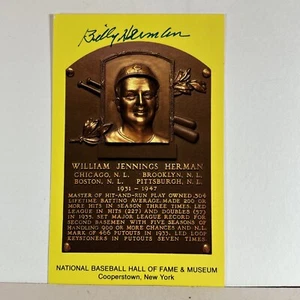 Billy Herman Cubs Dodger signiert handsigniert Baseball Hall HOF Plakette Postkarte 32 - Bild 1 von 8