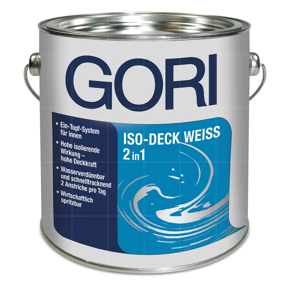GORI ISO-Deck 2in1 WEISS 2.5 Liter Deckenbeschichtung OSB Spanplatten Paneele - Bild 1 von 1