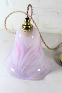 Ceiling Light Adrian Sankey Glass Pendant Marbled Pink Vintage Glass Antique - Picture 1 of 8